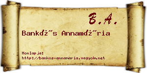 Bankós Annamária névjegykártya