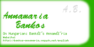 annamaria bankos business card